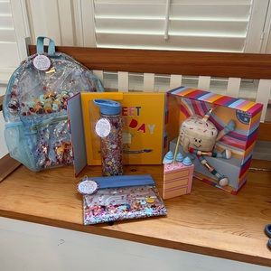 Birthday Set - Confetti Backpack, Pouch and Tumbler, Meet Birthday Book Set